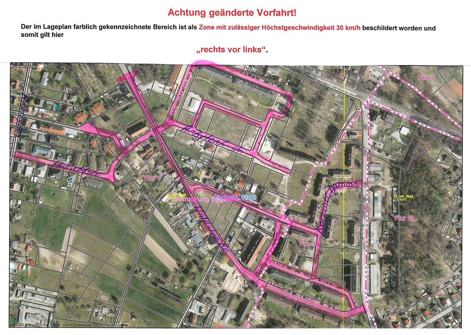 zeigt Übersichtsplan mit 30 km/h-Zone