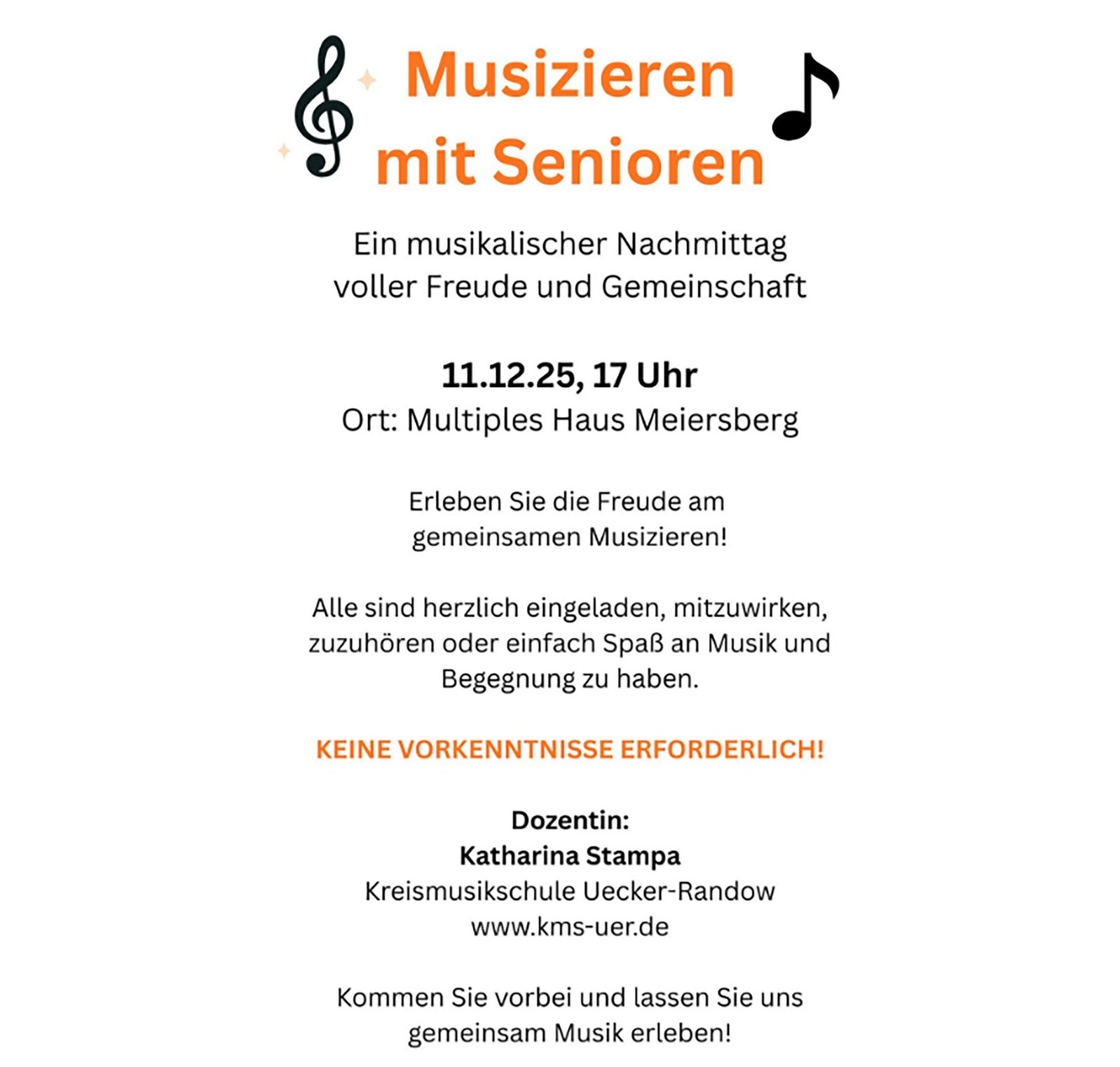 zeigt Veranstaltungsanzeige mit Detailangaben