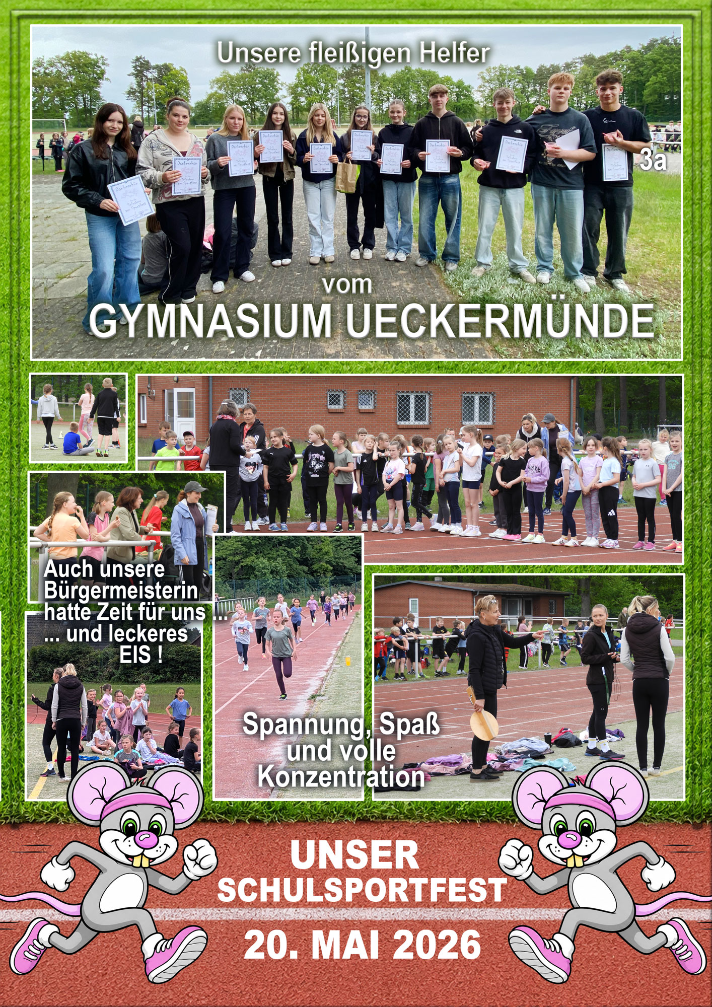 zeigt Schnappschüsse vom Sportfest