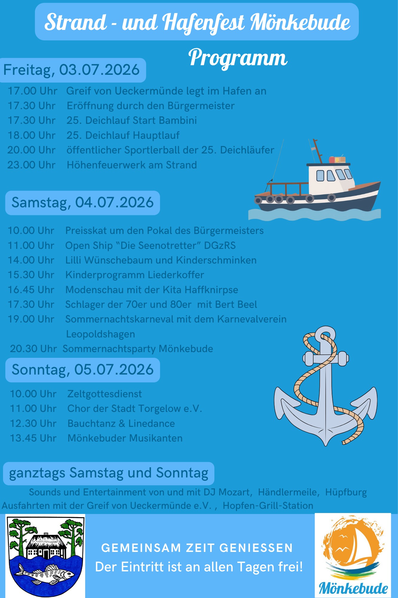 zeigt Programm der Veranstaltung